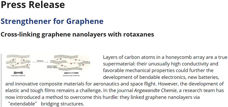 A Stretchable and Tough Graphene Film Enabled by Mechanical Bond